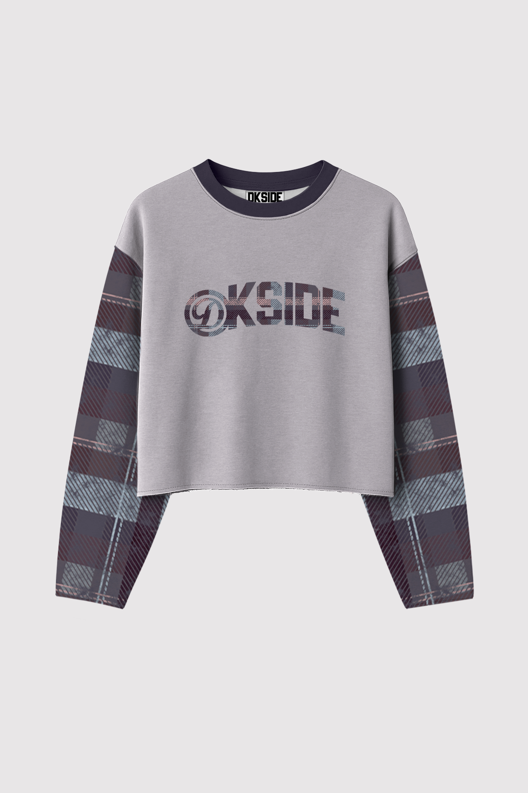 ARM CHECKED CREW NECK