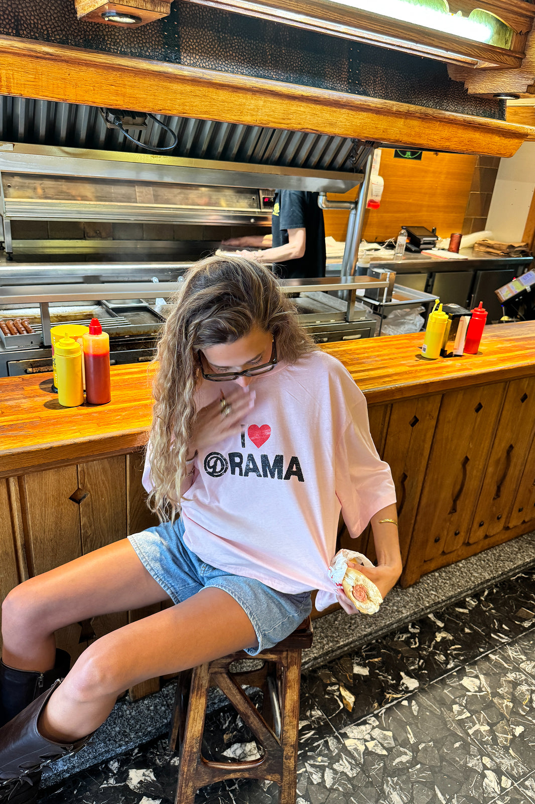 I LOVE DRAMA PINK TEE