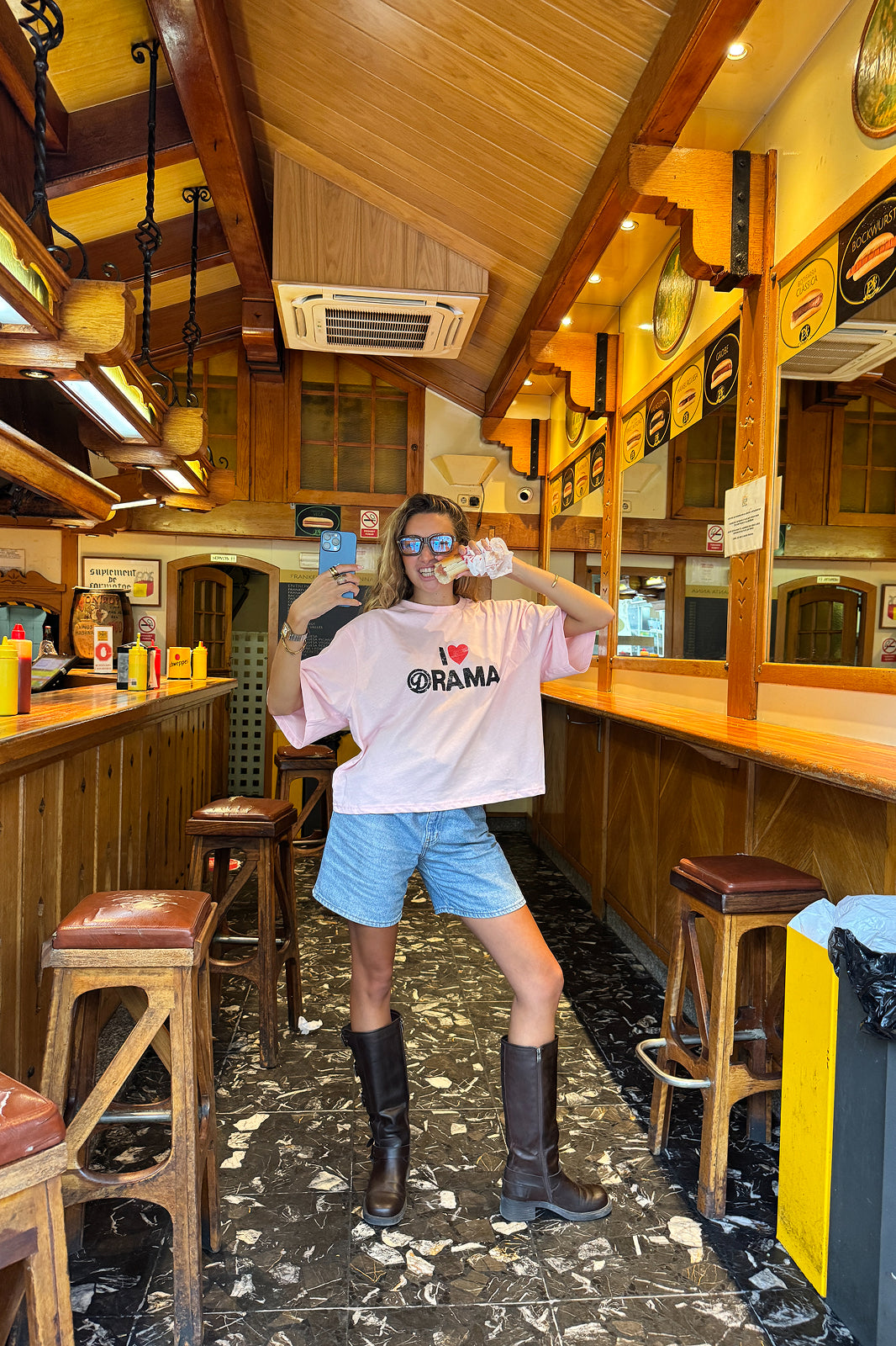 I LOVE DRAMA PINK TEE