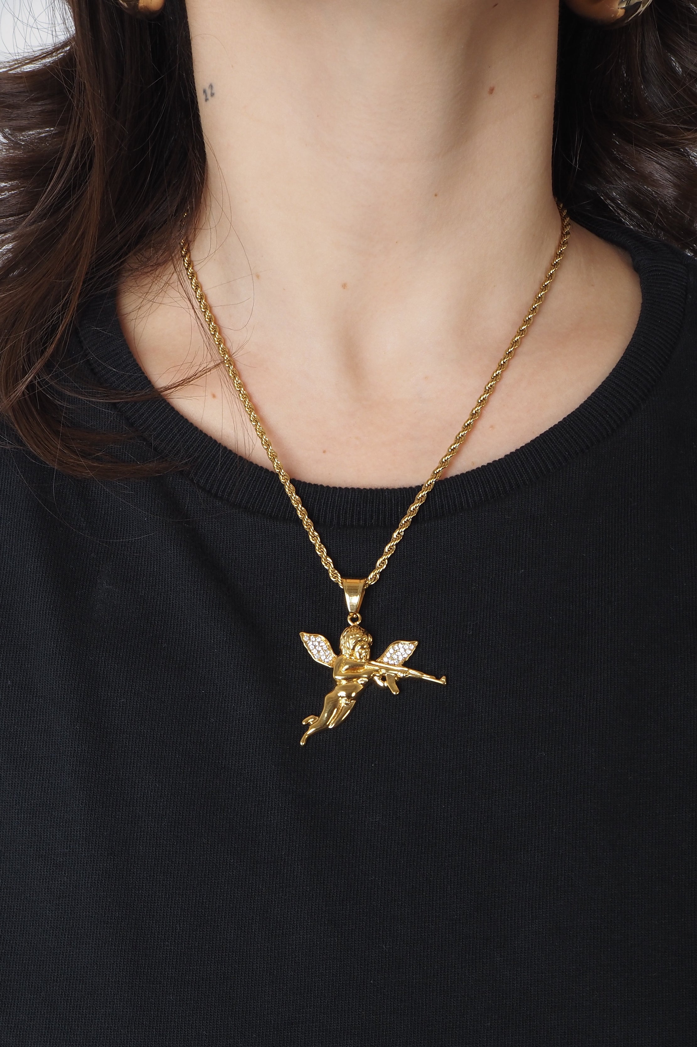 GOLD CUPID NECKLACE