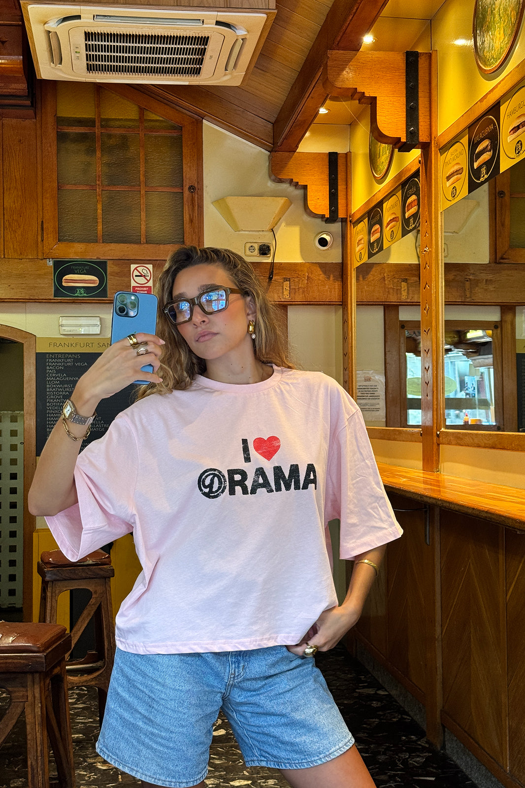 I LOVE DRAMA PINK TEE