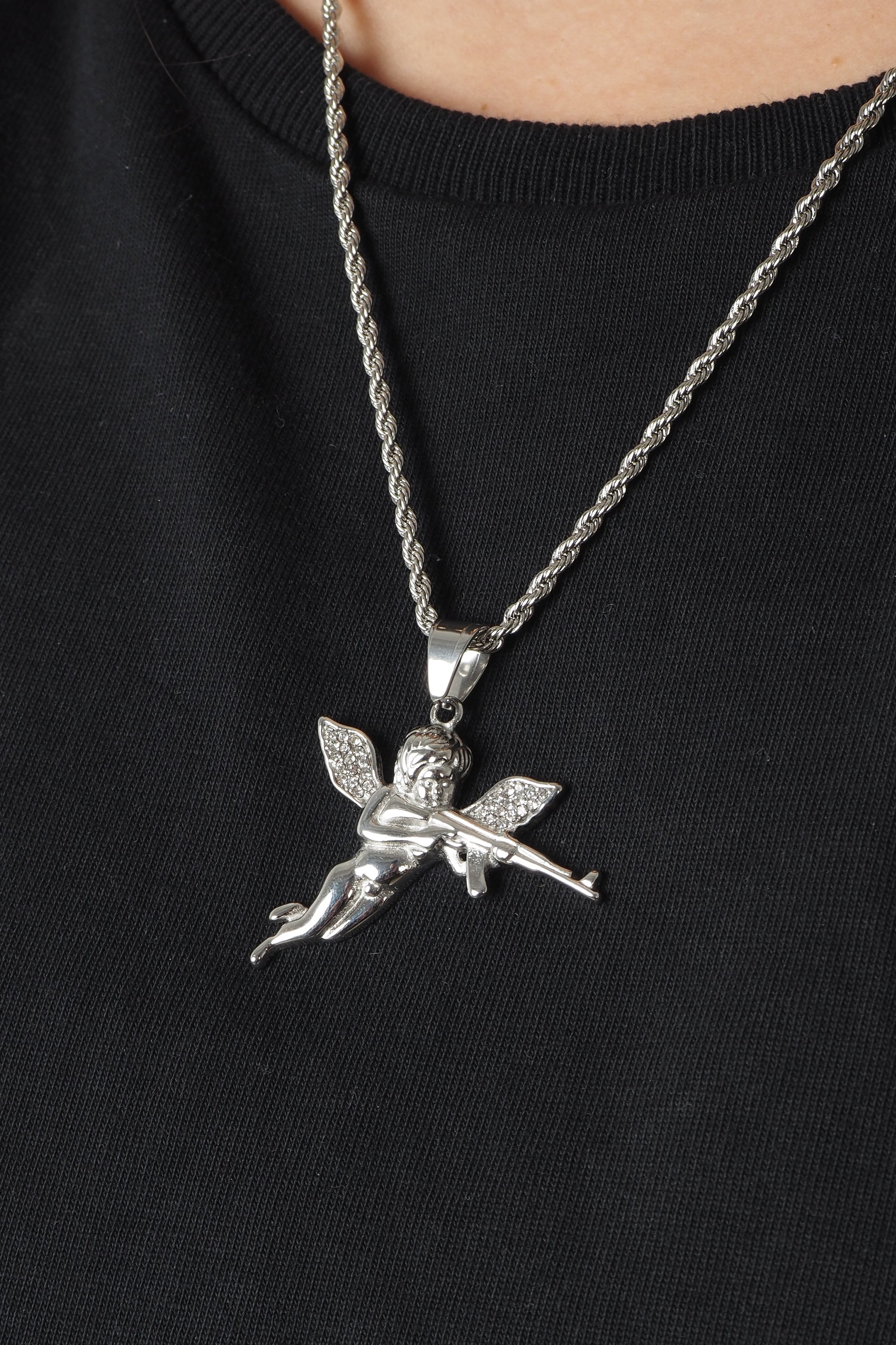 SILVER CUPID NECKLACE