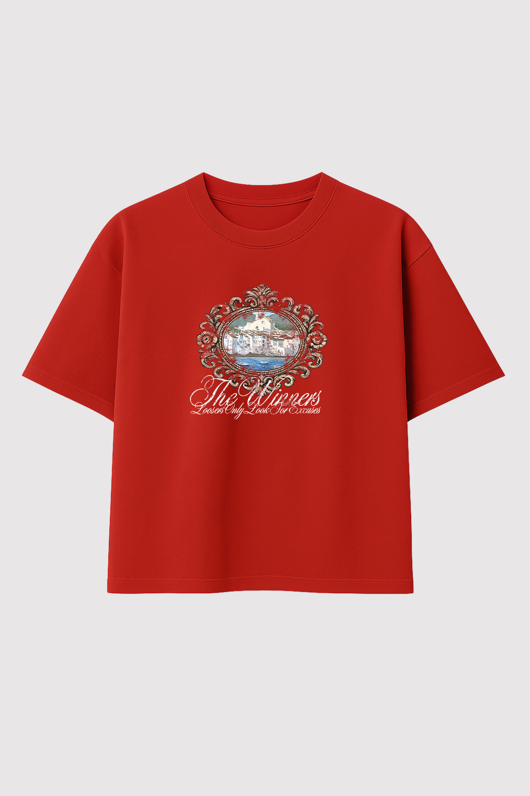 NEVER GIVE UP RED TEE